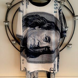 Two-Piece Set,Graphic Money Design.Smoke free home. No pets.